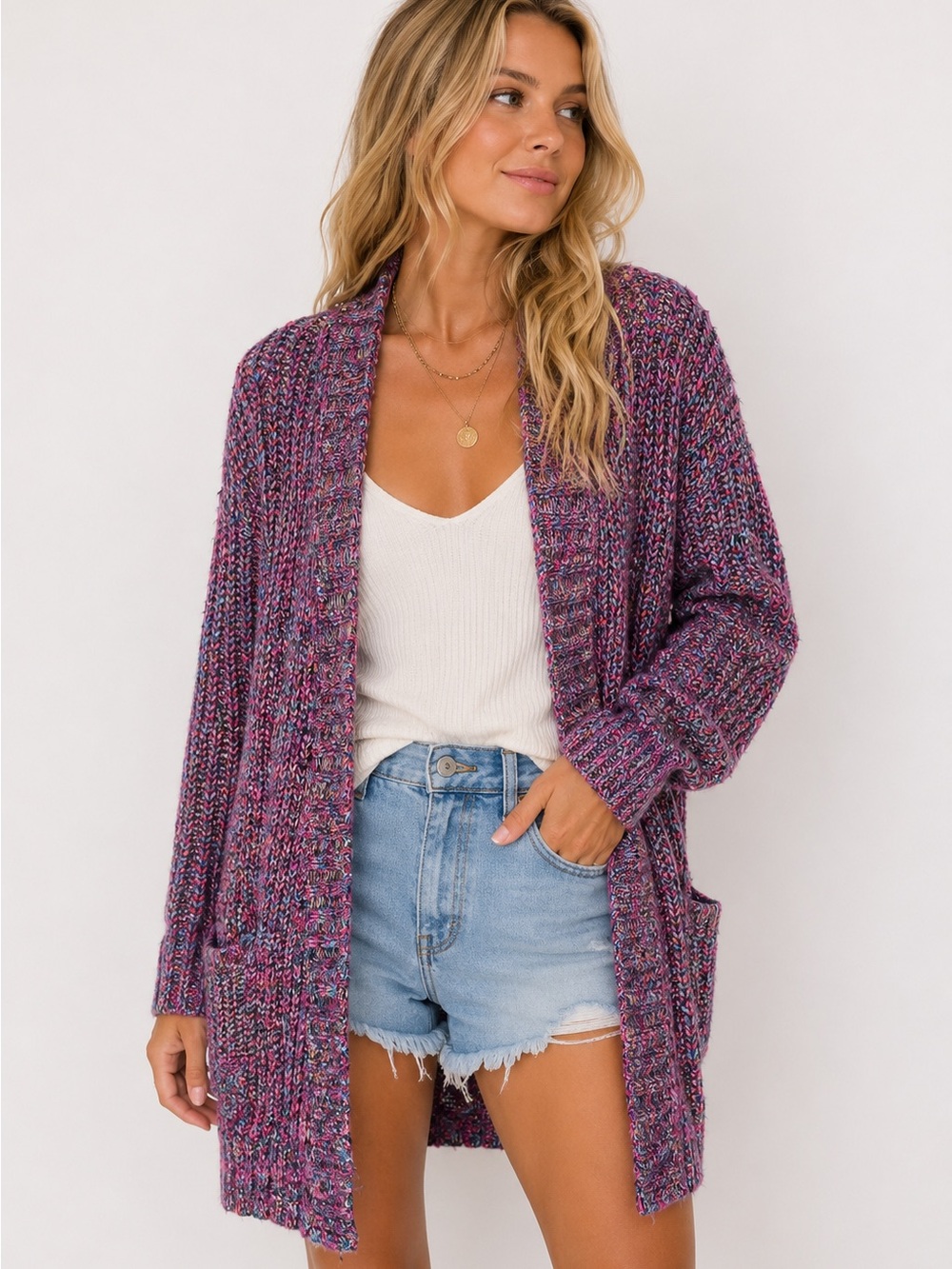 Marled Knit Cardigan